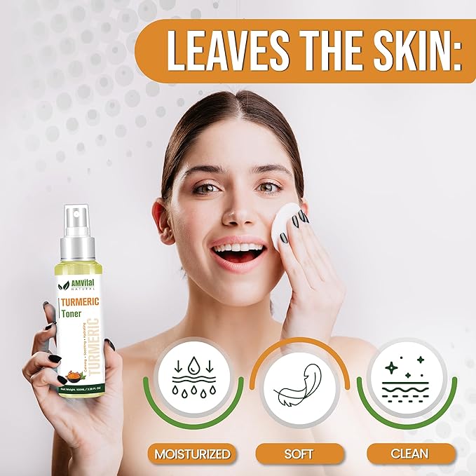 Turmeric Toner for Oily Skin - Natural Dark Spot Solution - Effective for Dark Spots and Acne - Revitalize and Balance with Herbal Ingredients