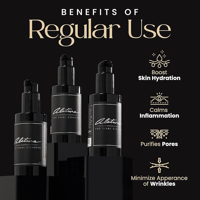 Alitura Pearl Facial Cleanser for Men & Women 100 ml – Anti-Aging Face Wash with Marine Collagen, Sea Kelp & Organic Botanicals – Hydrating Gentle Exfoliant for Clear, Smooth Skin – 3.4 oz Travel Size