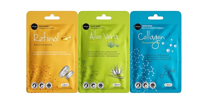 Celavi Collagen Face Sheet Mask K-Beauty Korea Skin Care Moisturizing New D Type- 12 Sheets