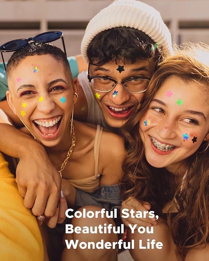 LitBear Acne Pimple Patch, 6 Colors 168 Dots Star Pimple Patches with Tea Tree Oil & Centella Oil, Hydrocolloid Acne Patches for Face Cute Zit Patches Pimple Stickers Acne Dots