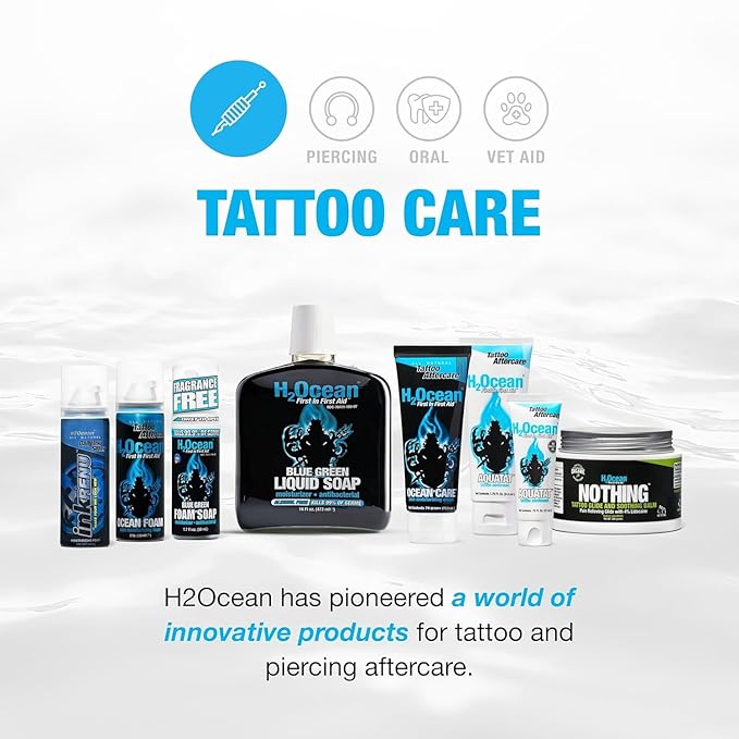 H2Ocean Aquatat Tattoo Healing Ointment - Tattoo Aftercare Cream for Tattoo Supplies - Fragrance- & Dye-Free Tattoo Care Ointment with Vitamins A & B - 1.75 oz (Pack of 2)