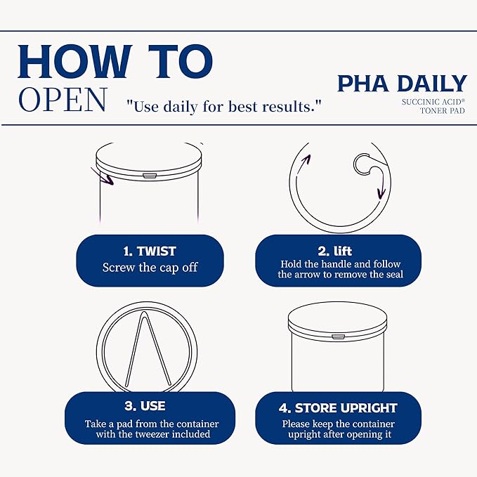 Re.SPN PHA Succinic Acid Calming Toner Pads – Daily Exfoliating, Hydrating and Soothing with CICA, Caffeine, Non-comedogenic, Vegan, Glass Skin, K-Beauty (70 Count)