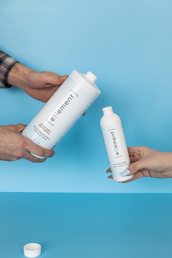 Hypochlorous Acid Spray - 1 L Refill – Acne Prone Skin – Eczema - Tattoo Aftercare – Piercing Aftercare – Saline Toner – Facial Cleanser – Lash Cleanser - All Natural Face and Skin Spray - e11ement