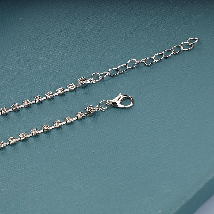 Boho Crystal Thigh Chain Silver Body