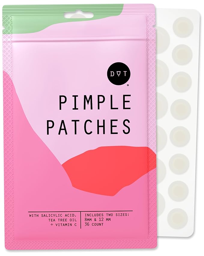 Dot Pimple Zit Patches for Face – Dermatologist Recommended & Ranked 1 for Most Effective Blemish Support – All Natural Hydrocolloid Acne Stickers with Vitamin C & Salicylic Acid (8 & 12 mm, 36 ct)