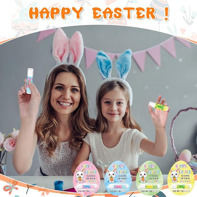 48 Pcs Easter Lip Balm Bulk Egg