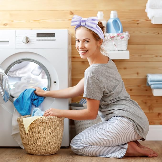 6 Pack Spa Headband for Women Skincare Makeup Headband Soft Coral Fleece Bow Hairband Party Favors Goody Bag Stuffers Christmas Stocking Stuffers for Woman Adult Teen Spa Gifts For Women Gifts Basket