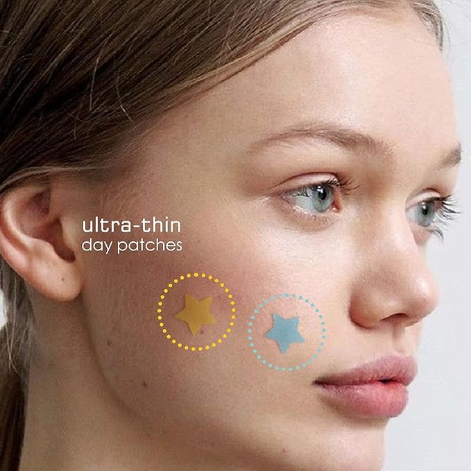 Star Pimple Patches - 300 Patches Hydrocolloid Patches, Star Shape Spot Dots,Yellow & Blue Blemish Patch, Cute Face Stickers