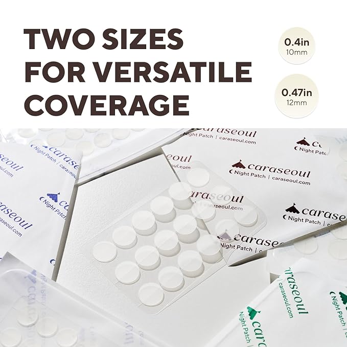 caraseoul Overnight Pimple Patches, Thicker & Extra Adhesion, 2 Size Hydrocolloid Acne Patch for Zits and Blemishes, Bakuchiol & Aloe Vera, Korean Skin Care, Easy to Use – Dermatology Tested