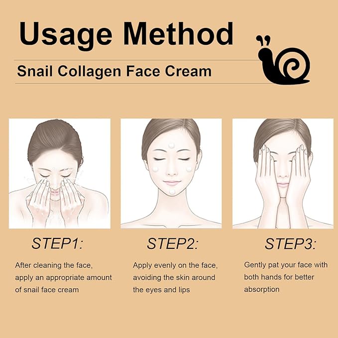 Snail Repair Cream, Snail Moisturizer with Snail Secretion Filtrate, Repair Damage Skin, Ruduce Fine Line, Hydration Snail Face Cream for Dry Skin, Snail Mucin Essence for Women Skin Care