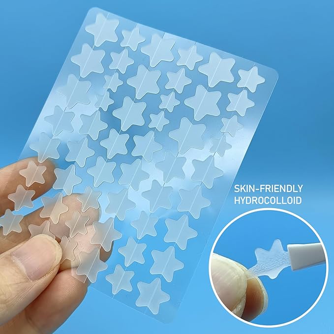 Clear Star Pimple Patches for Face, 153 Count Hydrocolloid Star Acne Patches Invisible, Cute Zit Covers for Face, Spot Stickers with Tea Tree, Salicylic Acid and Cica Oil