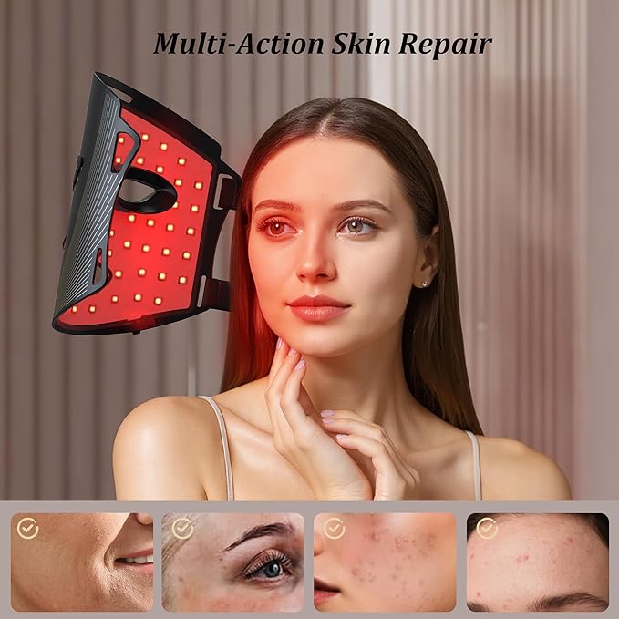 Red Light Therapy for Face, FDA-Cleared 8-Modes Red Light Therapy Mask for Wrinkles, Acne Treatment, and Skin Care, Portable Facial Mask, Unique Gift for Women - Mom, Sister, Girlfriend, and Wife