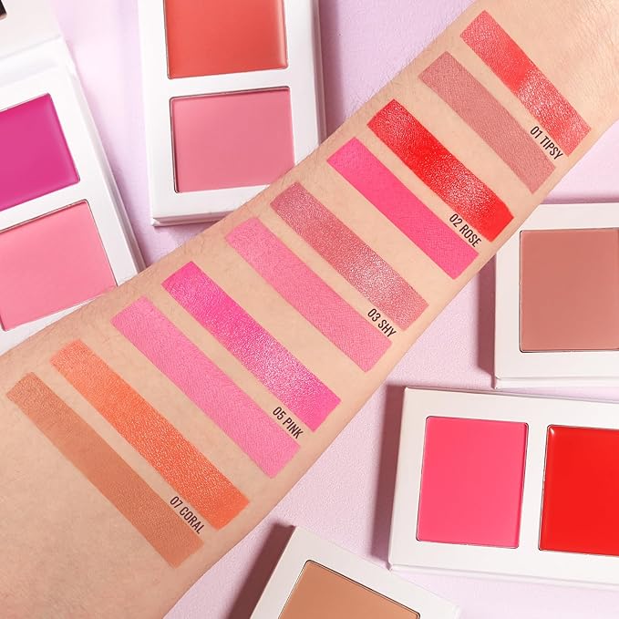 Blush for Cheeks, Highly Pigmented Soft Matte Cream (TIPSY 01#)