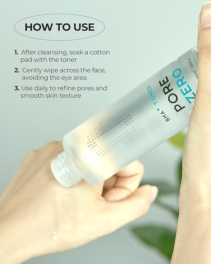 BHA+ Pore Zero Daily Exfoliating Toner - Pore Refining Korean Face Toner for Acne Prone Skin - Salicylic Acid for Pores and Sebum, 5.07 fl.oz.