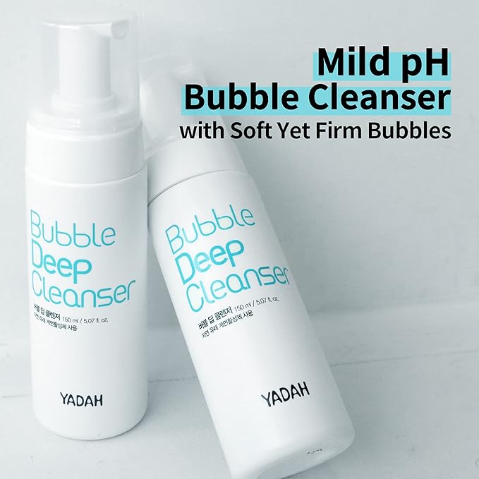 YADAH Bubble Deep Cleanser (5.07fl oz) - Vegan Foaming Cleanser, Soothing, Moisturizing, Clear Impurities. Korean Skin Care. Cactus, Orange Peel.