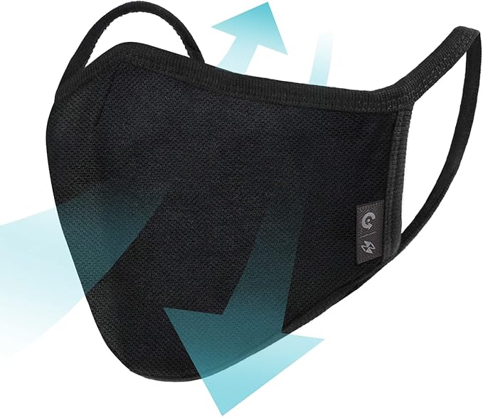 2-Pack Unisex Cloth Washable Reusable Cover-100% Cotton 3 Layer black outdoor