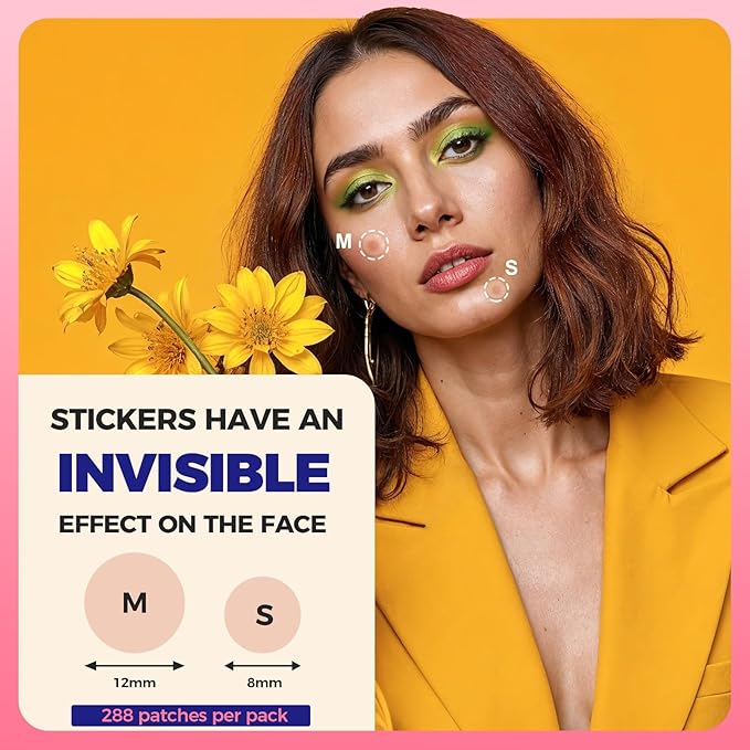 Rudraksh Pimple Patches for Face, 288 Counts, Hydrocolloid Pimple Patches, Invisible Patches for Face, Not Tested On Animals, 2 Multiple Sizes, Round Shape (288 Counts (2 Sizes))