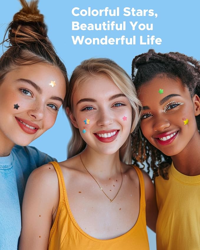 LitBear Acne Patch Pimple Patch, 6 Colors 240 Dots Star Pimple Patches with Tea Tree Oil & Centella Oil, Hydrocolloid Acne Pimple Patches for Face Cute Zit Patches Pimple Stickers Acne Dots