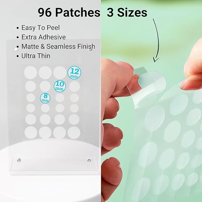 Acne Patch –Invisible Pimple Patches for Face & Body, Miracle Patch with Fast-Acting Hydrocolloid, Salicylic Acid & Tea Tree Oil – Waterproof & Hypoallergenic, 3 Sizes