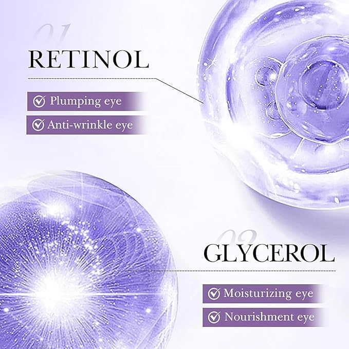 Retinol Eye Cream, Moisturizing Eye Care Daily Anti-Wrinkle Cream with 45% Retinol and 5% Hyaluronic Acid to Smooth & Moisturize Skin, Under Eye Bags, Reduce Wrinkles, Dark Circles(0.7 Ounces)