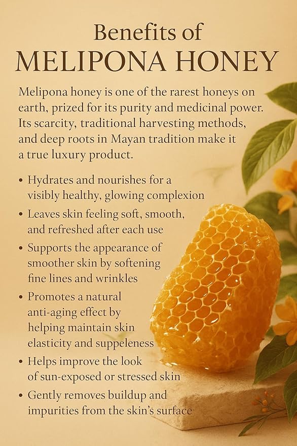 Melipona Honey Face Mask – All-Natural Solution for Dry Skin, Fine Lines & Youthful Glow With Enzymes & Antioxidants – Soothes Skin After Sun Exposure – Gentle Moisturizer for Sensitive Skin
