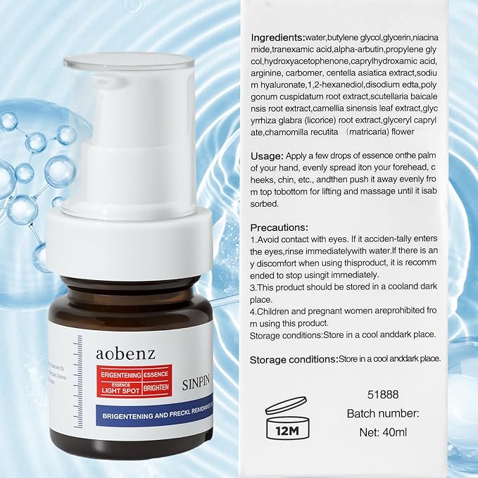 SINPIN aobenz Dark Spot Remover for Face & Body | Advanced Corrector Serum for Age, Melasma, Sun, Acne, Black Spots | Tranexamic Acid, Niacinamide Formula for Women & Men | Mild, 1.35 Fl Oz (1PCS)
