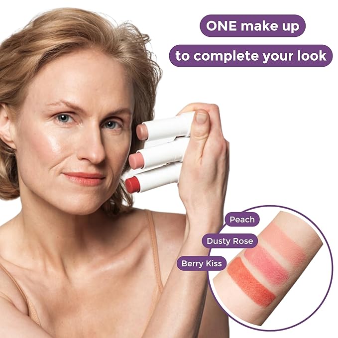 BloomBlush+ Multipurpose Color Stick For Older Women - Kiss, Regular)