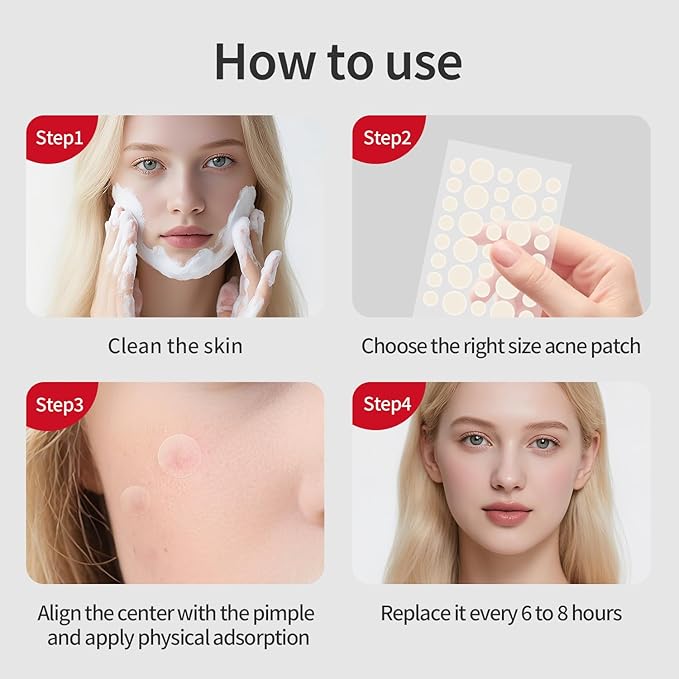 Pimple Patches(2 Sizes 180 Counts), Big Acne Patches- Hydrocolloid Patch for Covering Zits and Blemishes, Spot Stickers with Tea Tree Oil Salicylic acid