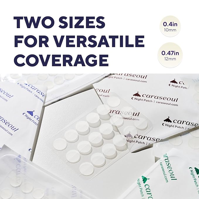 caraseoul Overnight Pimple Patches, Thicker & Extra Adhesion, 2 Size Hydrocolloid Acne Patch for Zits and Blemishes, Bakuchiol & Aloe Vera, Korean Skin Care, Easy to Use – Dermatology Tested