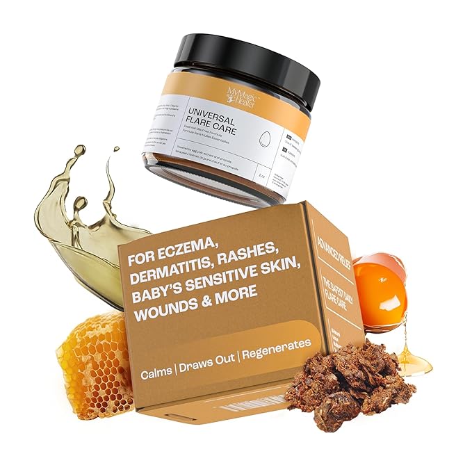 Universal Flare Care | Essential Oil Free | Relief for Rashes, Eczema, Psoriasis, Hidradenitis Suppurativa, Impetigo, Dermatitis, Wound Care, Sensitive Skin w/ Propolis & Egg Yolk 2 oz