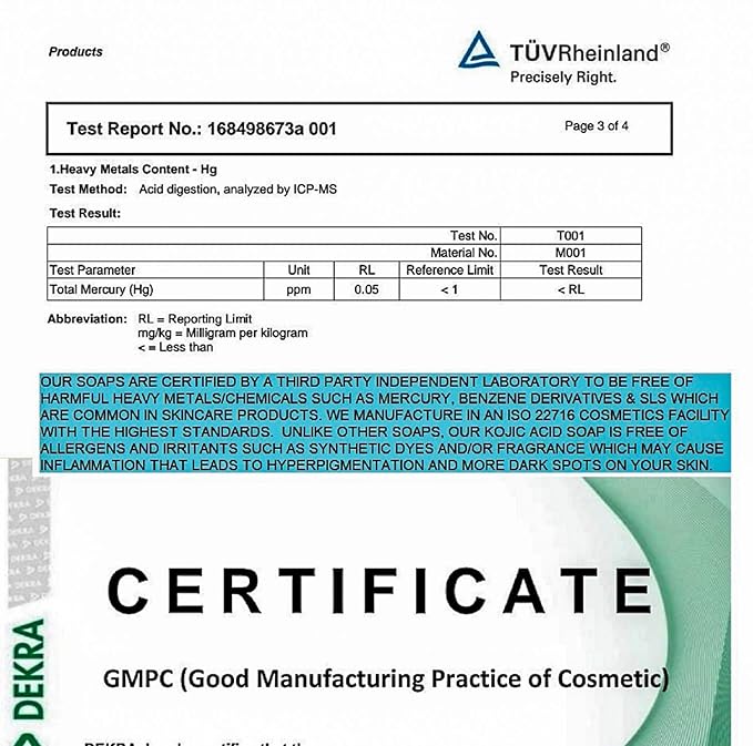 Kojic Acid Soap Natural -Fragrance Free and Dye Free- Dark Spot Remover Hyperpigmentation Corrector K-Beauty Formula - Turmeric, Glycerin, Collagen, Hyaluronic Acid, Retinol (2 Pack) 7oz.