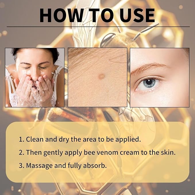 2PCS Bee Venom Skin Treatment Cream, Bee Venom Cream, New Professional Bee Ve-nom Repair cream, Bee Ve-nom Moisturizing Cre-am for All Skin Types