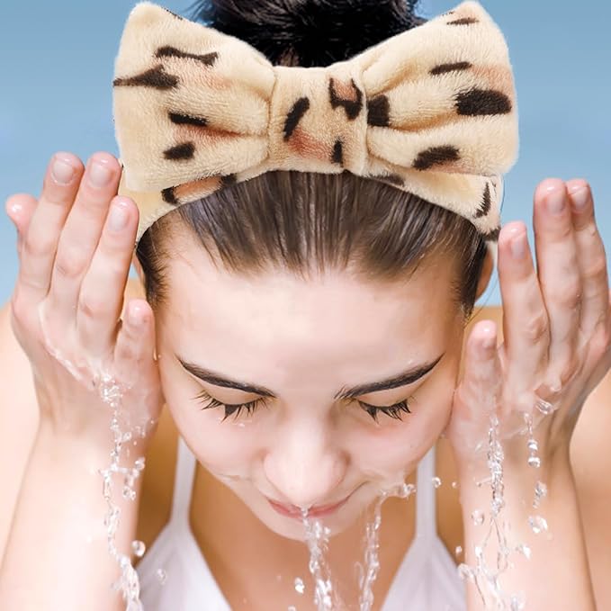 6 Pack Spa Headband for Women Skincare Makeup Headband Soft Coral Fleece Bow Hairband Party Favors Goody Bag Stuffers Christmas Stocking Stuffers for Woman Teen Adult Spa Gifts For Women Gifts