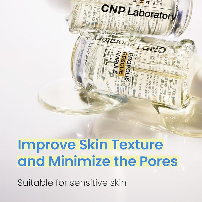 CNP Rescue+Propolis Serum - Redness Relief Serum with Niacinamide & IP-BHA, Soothing, Hydrating, Minimizing Pores, for Oily & Sensitive Skin, Lightweight Essence for Glass Skin, Korean Skin Care