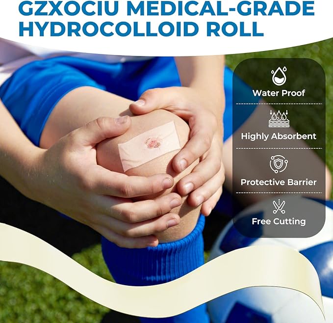 Hydrocolloid Bandages Roll: 2in x 16ft Ultra Adhesivas & Absorbent & Waterproof Large Hydrocolloid Patches for Wound Care - Hydro Seal Wound Healing Hydrocolloid Dressing Bandaid Tape