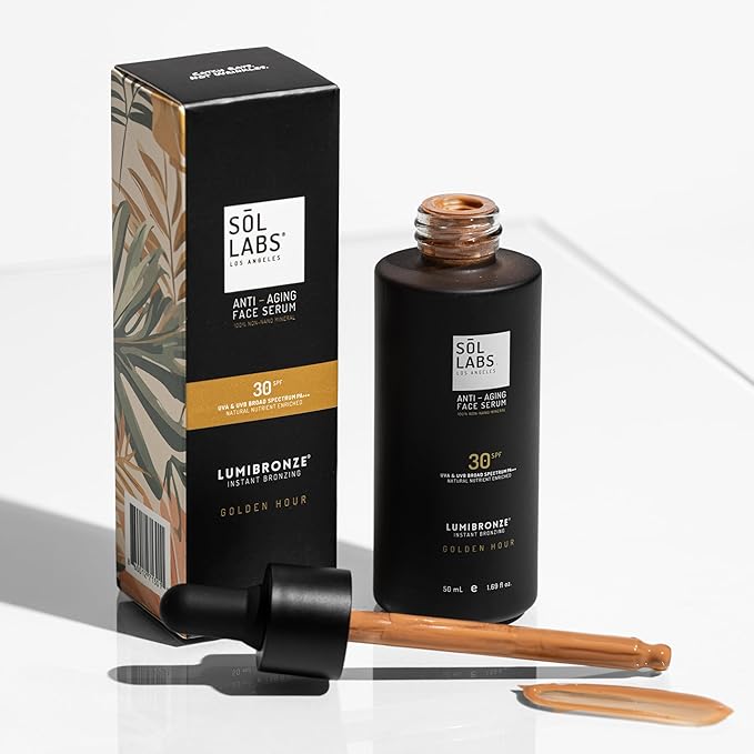 LUMIBRONZE® SPF 30 Tinted Serum for Face – Bronzing Drops with Niacinamide, Hyaluronic Acid & Zinc Oxide – Hydrating Tinted Face Serum for Bronzed Glow – Lightweight, Non-Greasy, Reef-Safe – 50ml