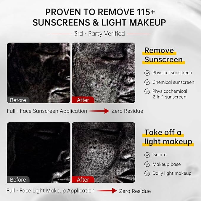 VGO Facial Cleanser, Daily Face Wash for Deep Pore Cleanser and Makeup Remover for Sensitive Oily Skin, Double Tube Design with Hyaluronic Acid, 3.52 Oz