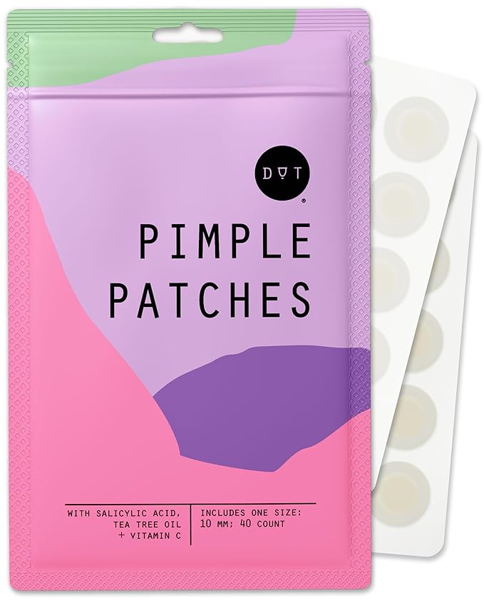 Dot Pimple Zit Patches for Face – Dermatologist Recommended & Ranked 1 for Most Effective Blemish Support – All Natural Hydrocolloid Acne Stickers with Vitamin C & Salicylic Acid (10 mm, 40 ct)