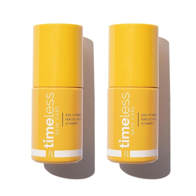 Timeless Skin Care Vitamin C Serum with Vitamin E & Ferulic Acid - Serum - for Oily & Dry Skin - Fragrance-Free - 1 Fl oz (Pack of 2)