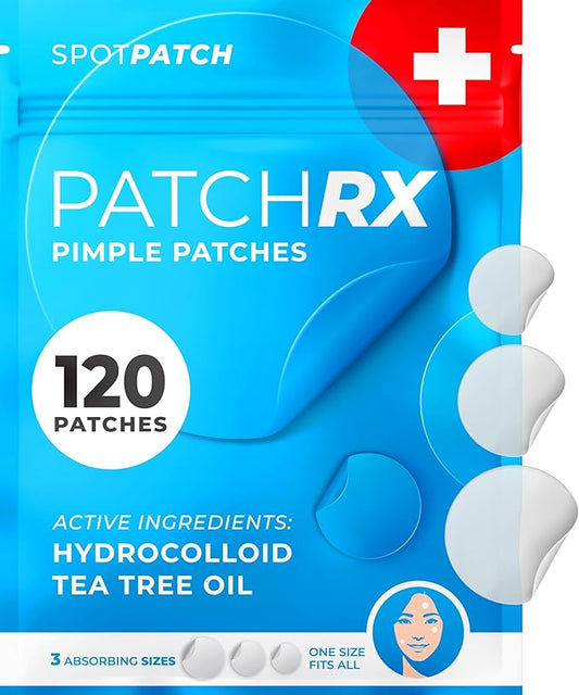 Pimple Patches for Face (120 Patches), Hydrocolloid Acne Patches with Tea Tree Oil, Pimple Patch Pimple Stickers - Hydrocolloid Patch Acne Dots - Acne Pimple Patches For Face - Zit Patches