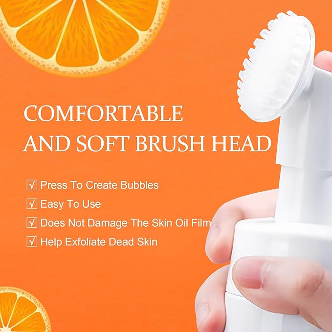 Turmeric Kojic Acid Facial Cleanser, Brightening Foaming Face Wash with Soft Massage Heads, Kojic Acid Cleanser Exfoliating, Turmeric Cleansing for Dark Spots 4.06fl.oz