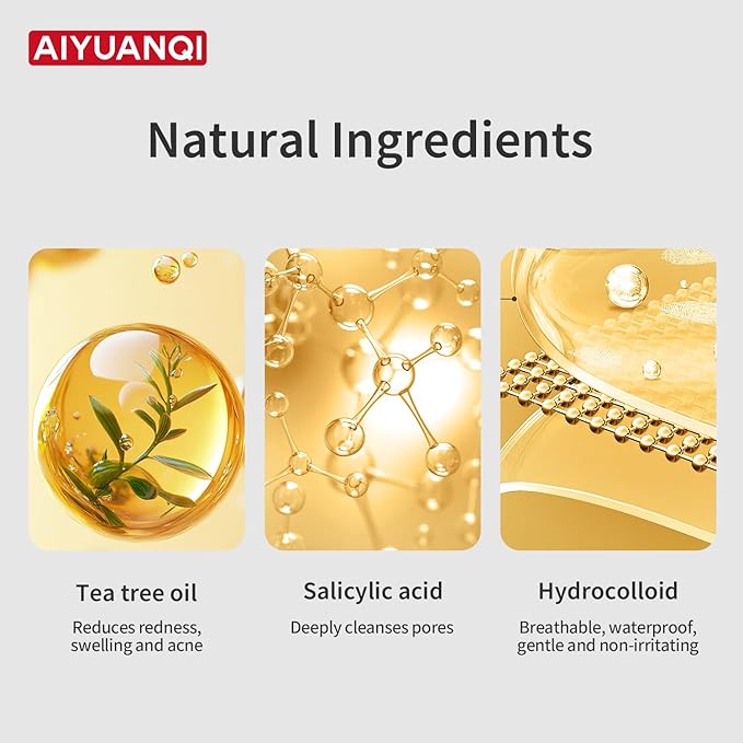 Pimple Patches(2 Sizes 180 Counts), Big Acne Patches- Hydrocolloid Patch for Covering Zits and Blemishes, Spot Stickers with Tea Tree Oil Salicylic acid