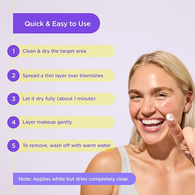 ZitSticka Liquid Pimple Patch - Invisible Pimple Patches for Face, FSA HSA Eligible Pimple Cream, Salicylic Acid Spot Cover For Face, Liquid Pimple Patch Large & Clear Fits to Makeup (0.3oz, 10ml)