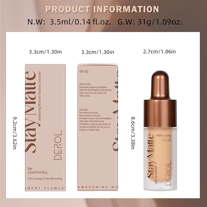 Foundation Makeup,Soft Beige Full Coverage Foundation Makeup(Built-in brush)Vegan Face Makeup(04#)