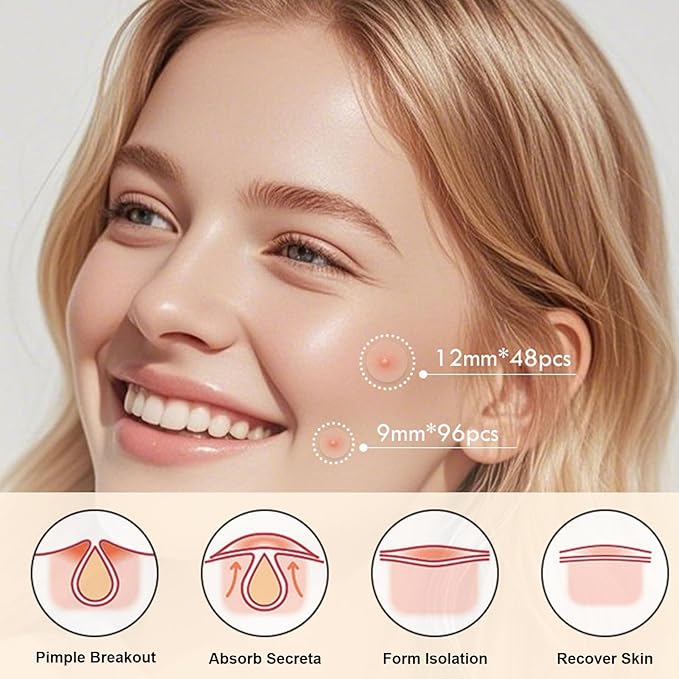 Pimple Patches for Face,Pimple Patch Pimple Stickers - Hydrocolloid Acne Patch for Covering Zits and Blemishes,Invisible Spot Rescue Pen-Quickly Covering and Shrinking Acne