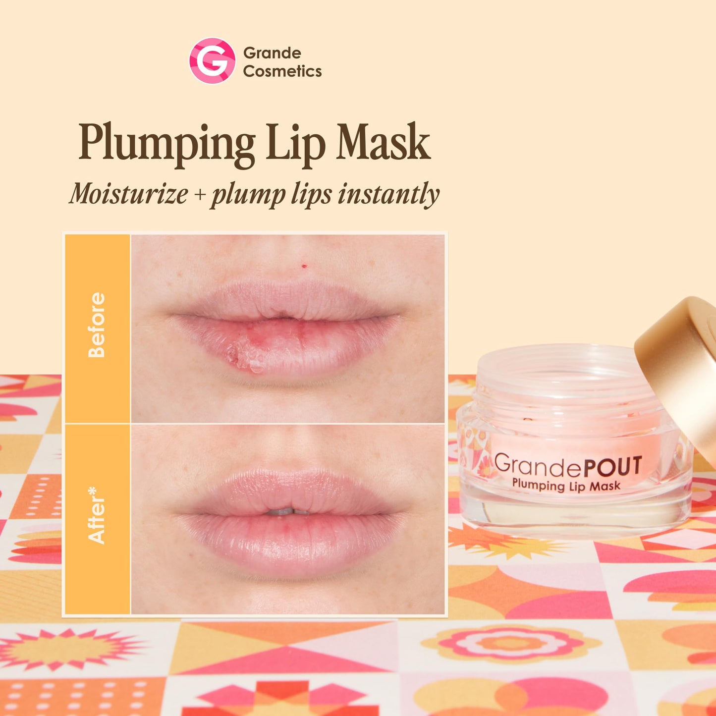 Grande Cosmetics GrandePOUT Plumping Lip Mask - for Hydrated, Fuller-Looking Lips - Berry Mojito (0.53 oz)