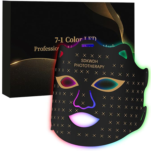 Red Light Therapy for Face, 7 Colors LED Face Mask Light Therapy At Home, Led Face Mask Light Therapy