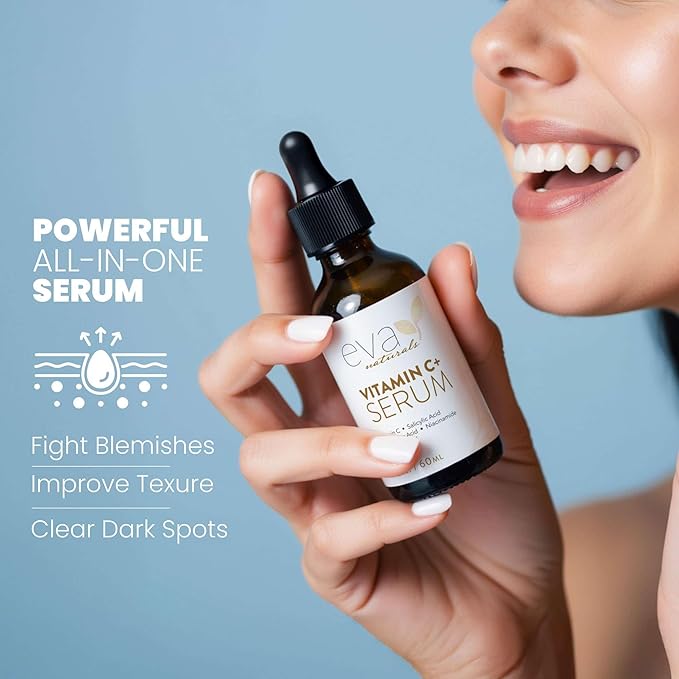 Vitamin C Serum for Face with Retinol & Salicylic Acid – Skin Clearing Acne Spot Treatment with Niacinamide, Hyaluronic Acid, MSM – Anti-Aging Facial Serum for Dark Spots and Blemishes