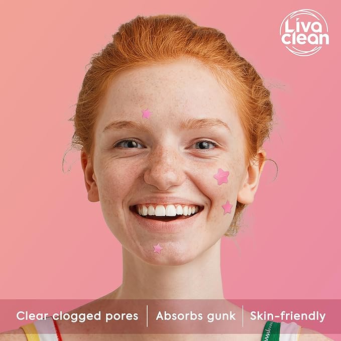 LivaClean Star Blemish Patches (240CT) - Salicylic Acid & Tea Tree Oil, Clear & Pink Pimple Patch Cute, Acne Star, Cute Pimple Skincare, Patches for Face, Blemish Patch