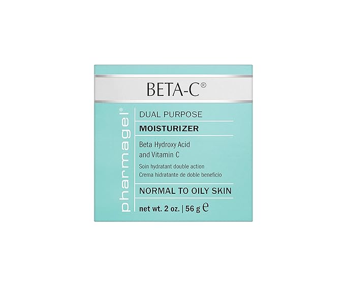 Pharmagel Beta-C Dual Action Moisturizer Normal to Oily Skin | Brightening and Smoothing Face Moisturizer | Pore Minimizer & Rejuvenation - 2 oz.